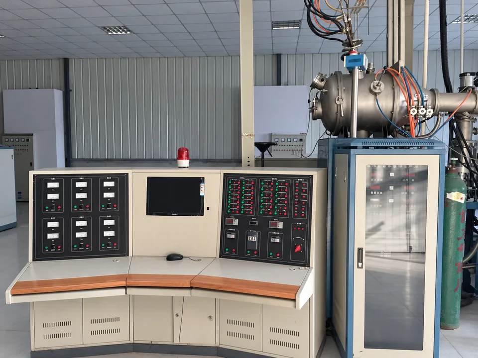 Retouched photograph of the production line control console and adjacent cabinet